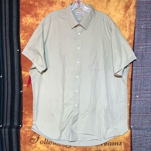 DAVID TAYLOR-men’s mint green ‘SINGLE NEEDLE TAILORING’ short sleeve dress shirt